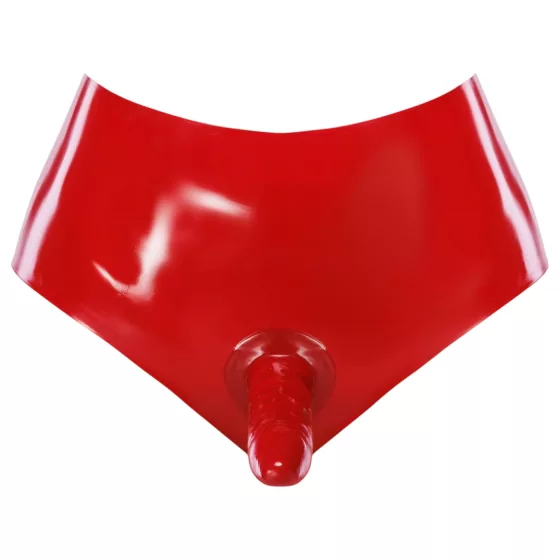 LATEX - Realistic Red Dildo Panties
