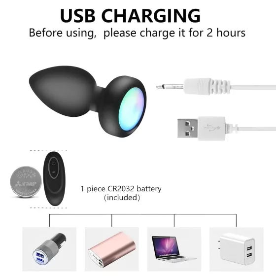 Mrow - Glow-in-the-Dark Radio-Controlled Anal Vibrator (Black)