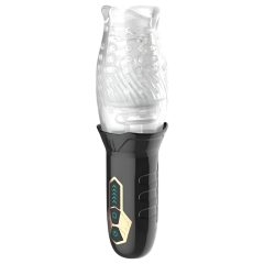   Leopard Bellucci 360 - Rotating Vibrating Masturbator (Translucent Black)