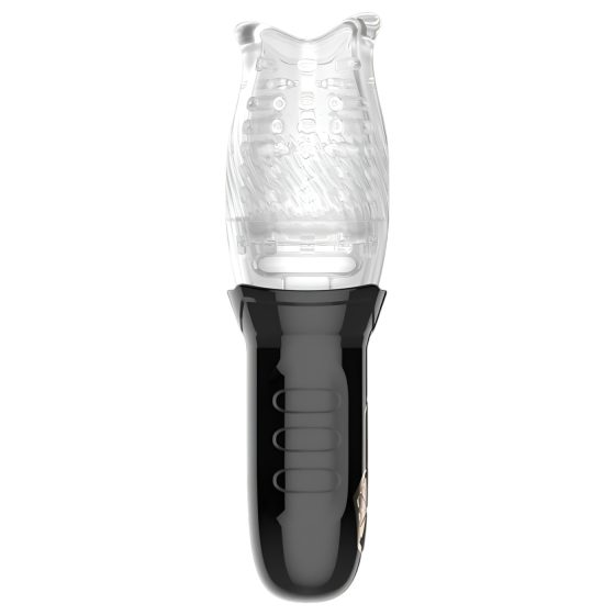 Leopard Bellucci 360 - Rotating Vibrating Masturbator (Translucent Black)