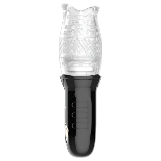 Leopard Bellucci 360 - Rotating Vibrating Masturbator (Translucent Black)