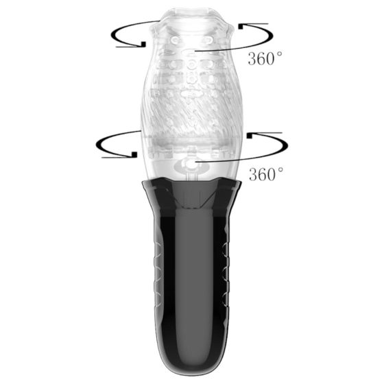 Funny Me Bellucci 360 - rotating-rotating masturbator (translucent-black)