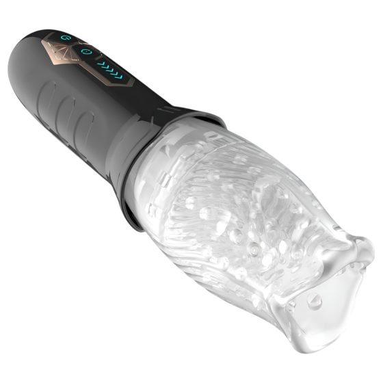 Leopard Bellucci 360 - Rotating Vibrating Masturbator (Translucent Black)