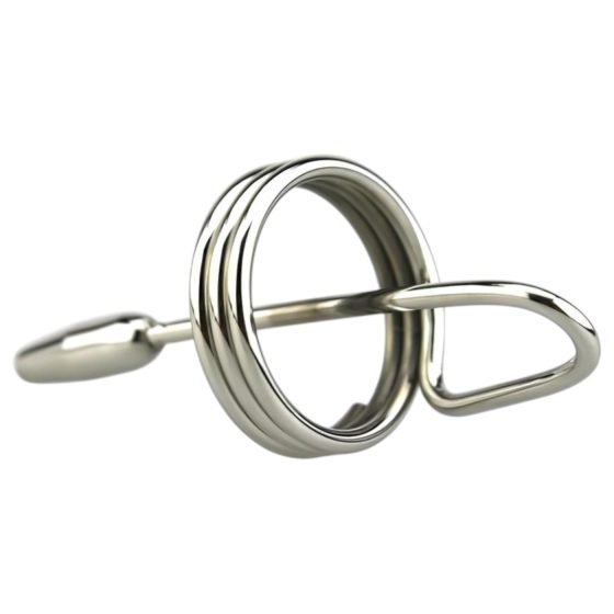 DeepRing - Metal dilator with ring - 9 cm (silver)