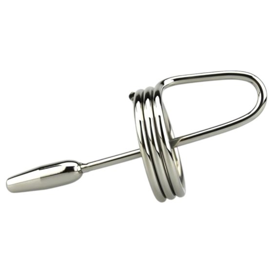 DeepRing - Metal dilator with ring - 9 cm (silver)