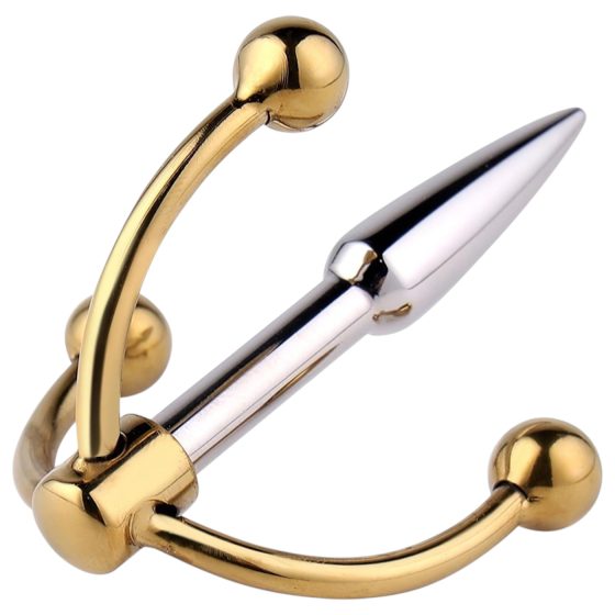 Urethralplay - Anchored Metal Dilator - 4.5cm (Silver)