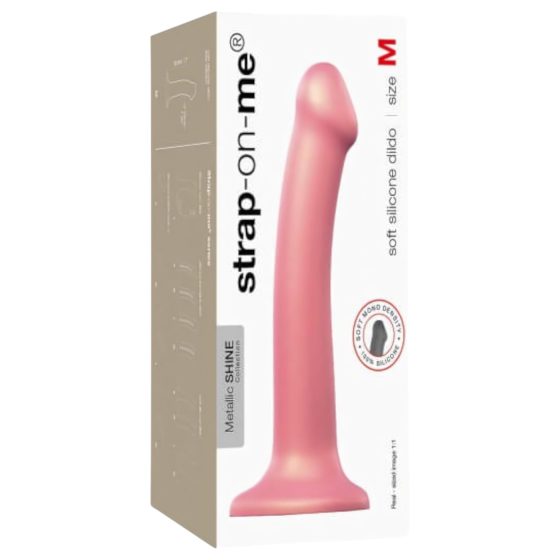 Strap-on-me Metallic Shine M - Skin-Friendly Dildo (Metallic Pink)