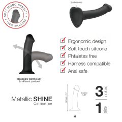   Strap-On-Me Metallic Shine M - Skin-Friendly Dildo (Metallic Blue)