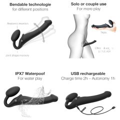 Strap-on-me M - Medium Strap-On Vibrator - Black