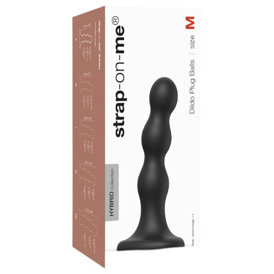 Strap-on-me Balls M - Suction Cup Dildo with Spheres (Black)