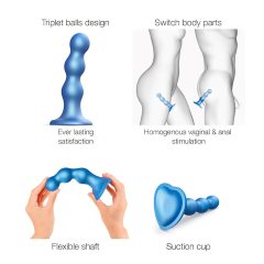 / Strap-on-me Balls L - Blue Suction Cup Dildo with Balls