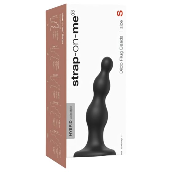 Strap-on-me Beads S - Black Beaded Suction Cup Dildo