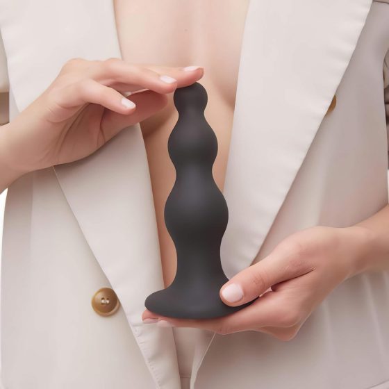 Strap-on-me Beads M - Black Suction Cup Beaded Dildo