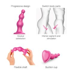 Strap-on-me Beads S - Pink Pearl Suction Cup Dildo