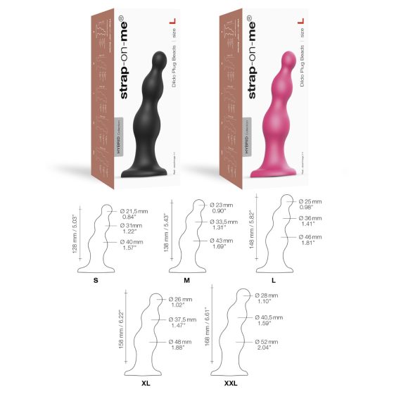 Strap-on-me Beads S - Pink Pearl Suction Cup Dildo