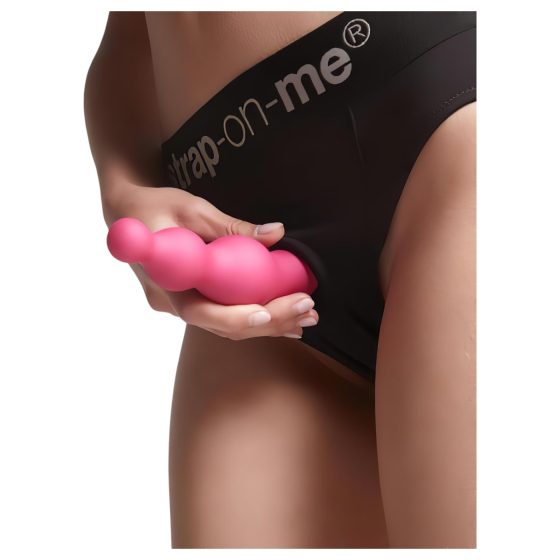 Strap-on-Me Beads M - Textured Suction Cup Dildo (Pink)