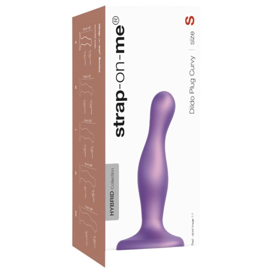 Strap-on-me Curvy S - wavy suction cup dildo (purple)