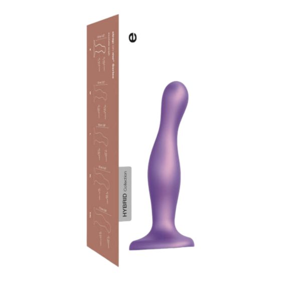 Strap-on-me Curvy M - wavy, footed dildo (purple)