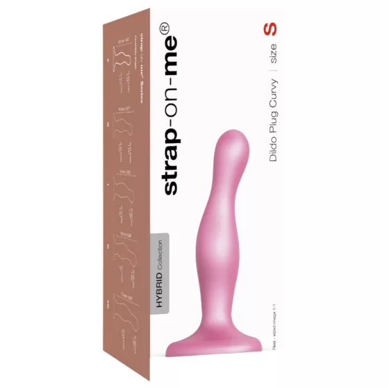 Strap-on-me Curvy S - wavy, suction cup dildo (pink)