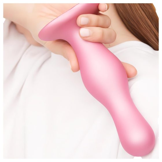 Strap-on-me Curvy M - Wavy Suction Cup Dildo (Pink)