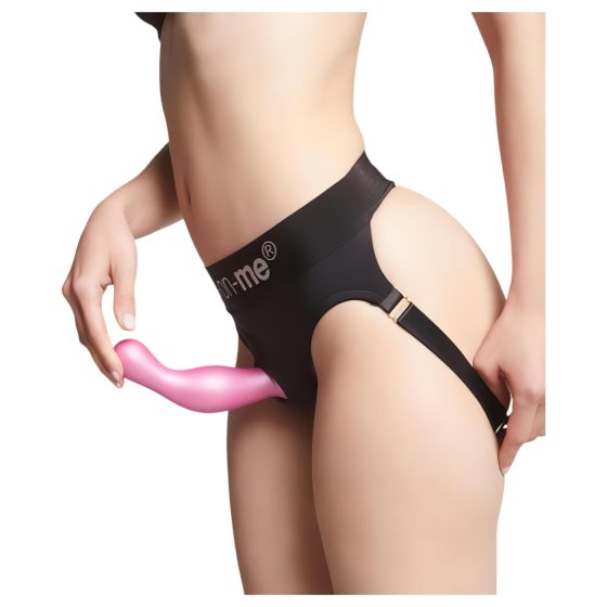 Strap-on-me Curvy M - Wavy Suction Cup Dildo (Pink)