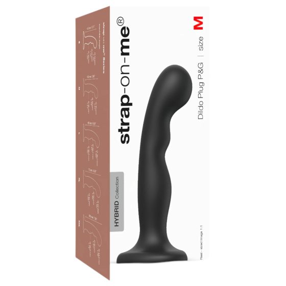 Strap-on-me P&G M - Curved, Suction Cup Dildo (Black)