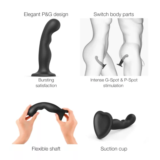 Strap-on-me P&G L - Curved Suction Cup Dildo (Black)