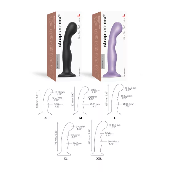 Strap-on-me P&G L - Curved Suction Cup Dildo (Black)