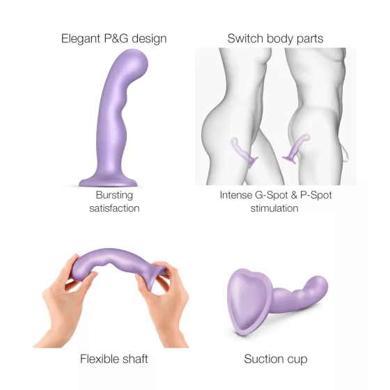 Strap-on-Me P&G S - Curved Suction Cup Dildo (Purple)