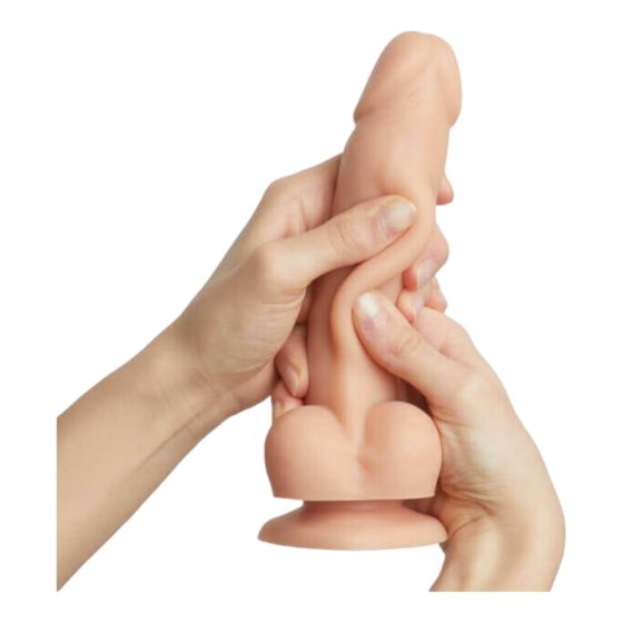 Strap-on-me M - double-layer, footed, lifelike dildo (natural)