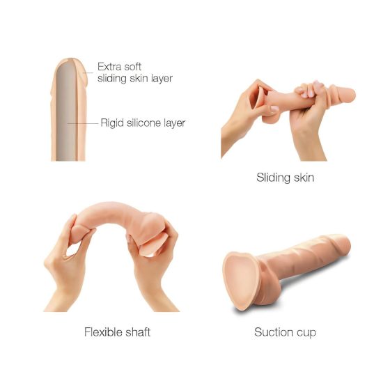 Strap-on-me M - Dual Layer Suction Cup Dildo (Natural)