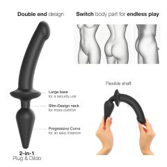 Strap-on-me Switch Semi-Realistic XXL - 2in1 Dildo (Black)