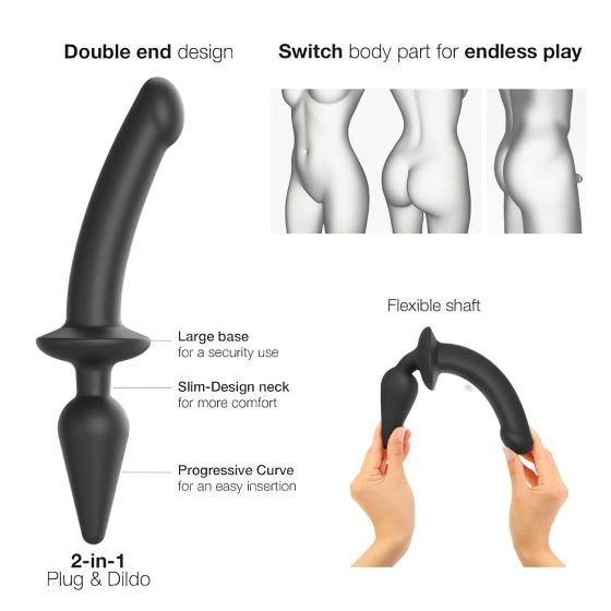 Strap-on-me Switch Semi-Realistic XXL - 2in1 Dildo (Black)