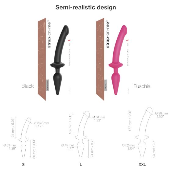 / Strap-on-me Switch Semi-Realistic XXL - 2-in-1 Dildo (Pink)