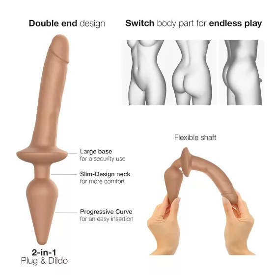 / Strap-on-me Switch Realistic S - 2in1 Silicone Dildo (Natural)