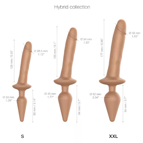 / Strap-on-me Switch Realistic S - 2in1 Silicone Dildo (Natural)