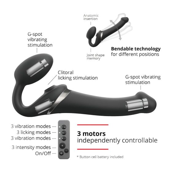 Strap-on-me S - Wearable Airwave Vibrator - (Black)