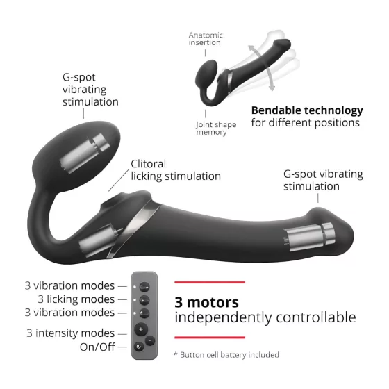 Strap-on-me S - Wearable Airwave Vibrator - (Black)