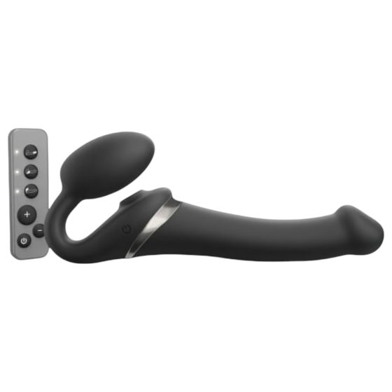 Strap-on-me M - Air Pulse Strap-On Vibrator (Black)