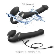 Strap-on-me M – Air Pulse Strap-On Vibrator (Black)