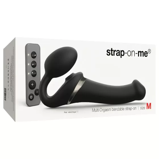 Strap-on-me M – Air Pulse Strap-On Vibrator (Black)
