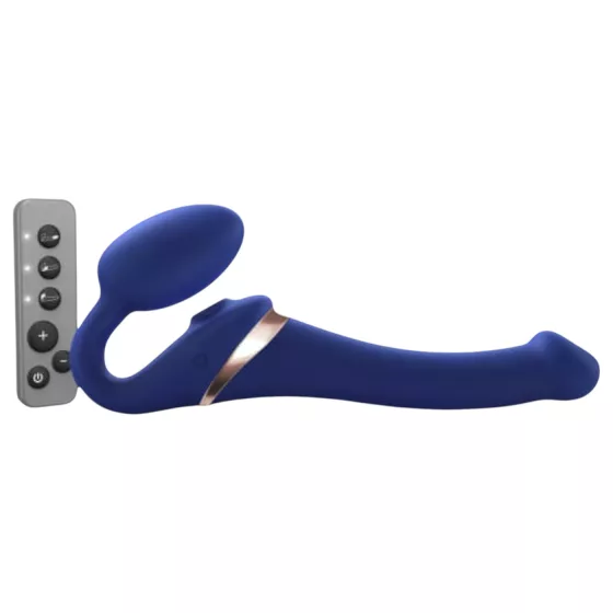Strap-on-me S - strap-on, air pulse vibrator - (blue)