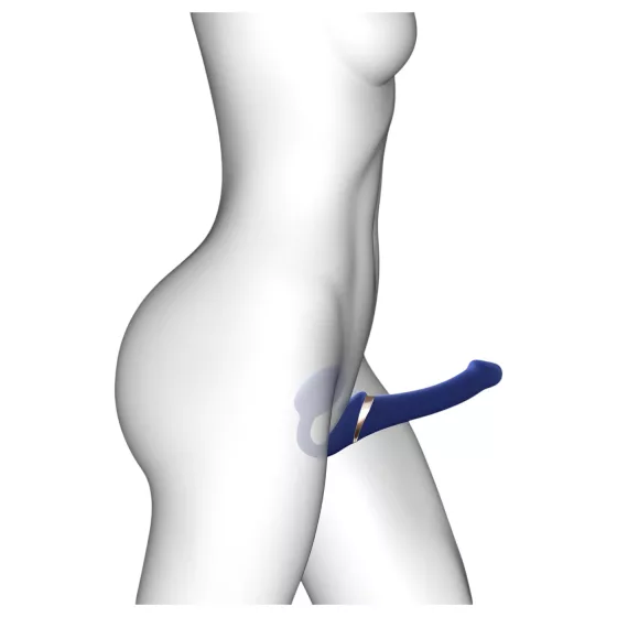 Strap-on-me S - strap-on, air pulse vibrator - (blue)