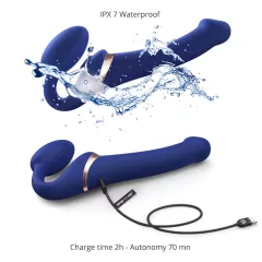 Strap-on-me S - strap-on, air pulse vibrator - (blue)