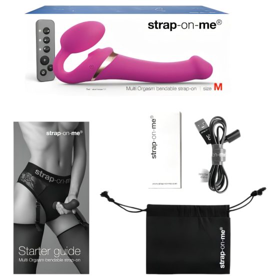 Strap-on-me M - Airwave Strap-On Vibrator (Pink)