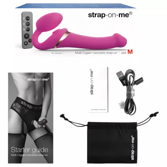 Strap-on-me M - strap-on, air-pulse vibrator (pink)