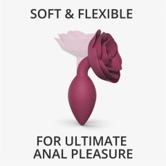Love to Love Open Roses M - silicone anal dildo (burgundy)