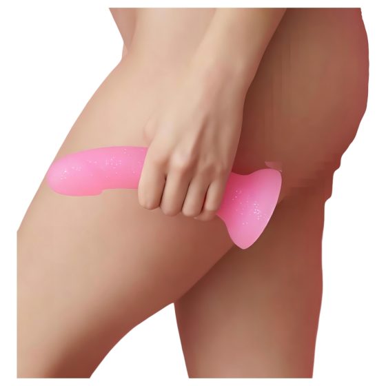 Dildolls Glitzy - Pink Silicone Suction Cup Dildo