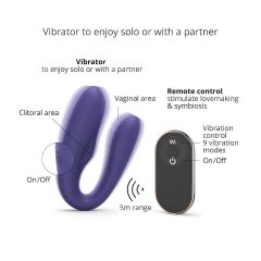   Love to Love Match Up - Rechargeable Radio-Controlled Couples Vibrator (Purple)