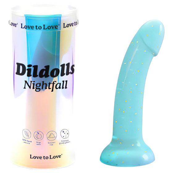 Dildolls Nightfall - Suction Base Starry Dildo (Turquoise)